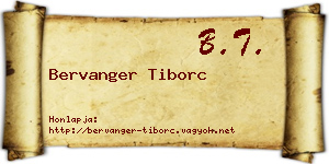 Bervanger Tiborc névjegykártya